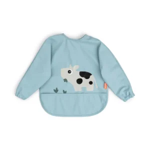 Нагрудник з рукавами та кишенею Done by deer Tiny Farm, синій