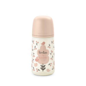 Пляшечка Suavinex  Birdies, 270 мл, світло-рожева