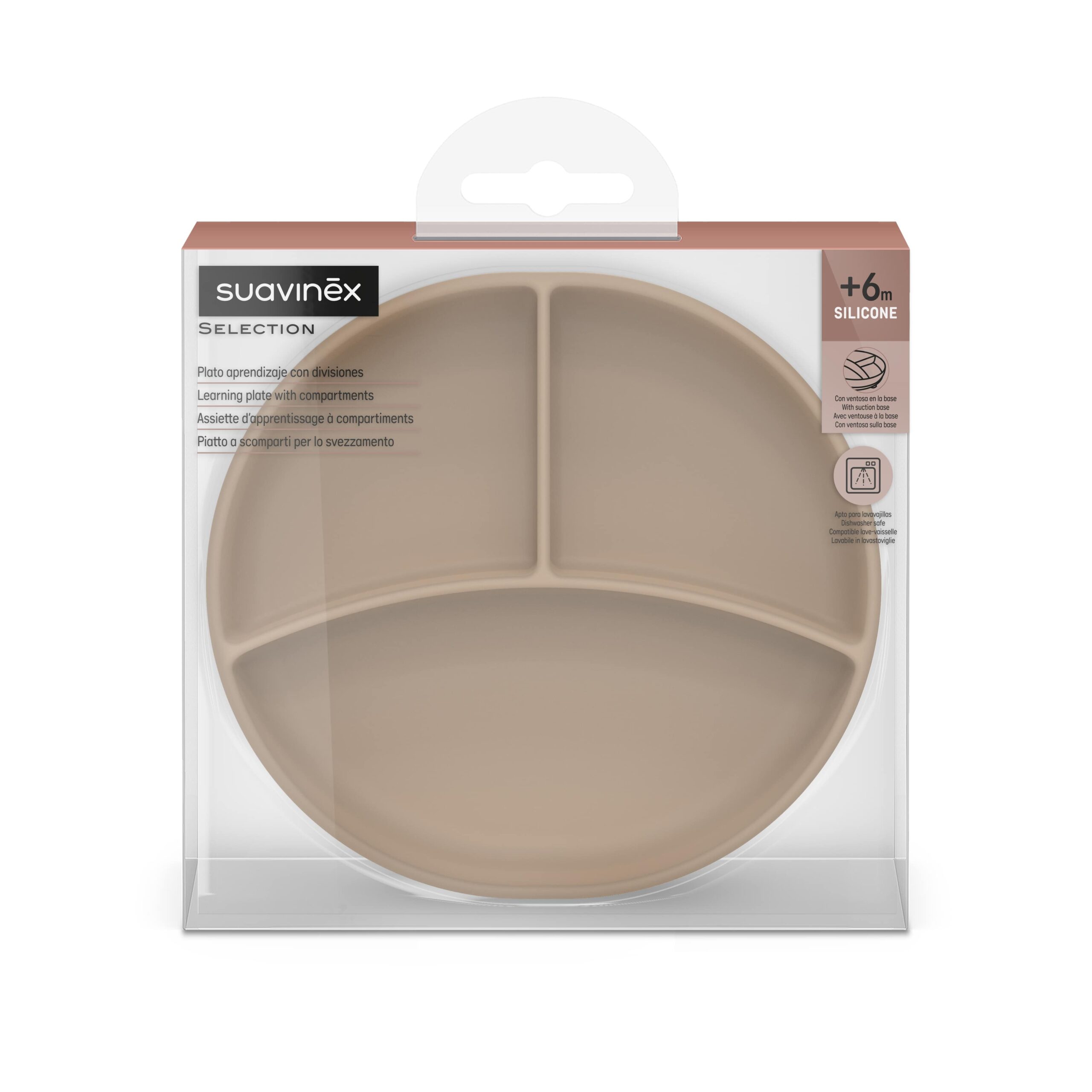 Тарілка силіконова Suavinex Colour Essence , бежевий — изображение 2