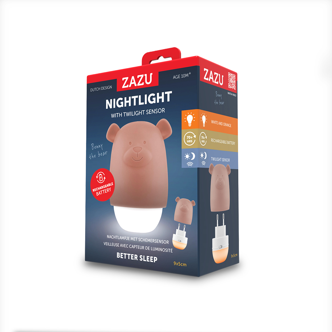 ZAZU НІЧНИК БЕННІ з датчиком сутінок, коричневий — изображение 2