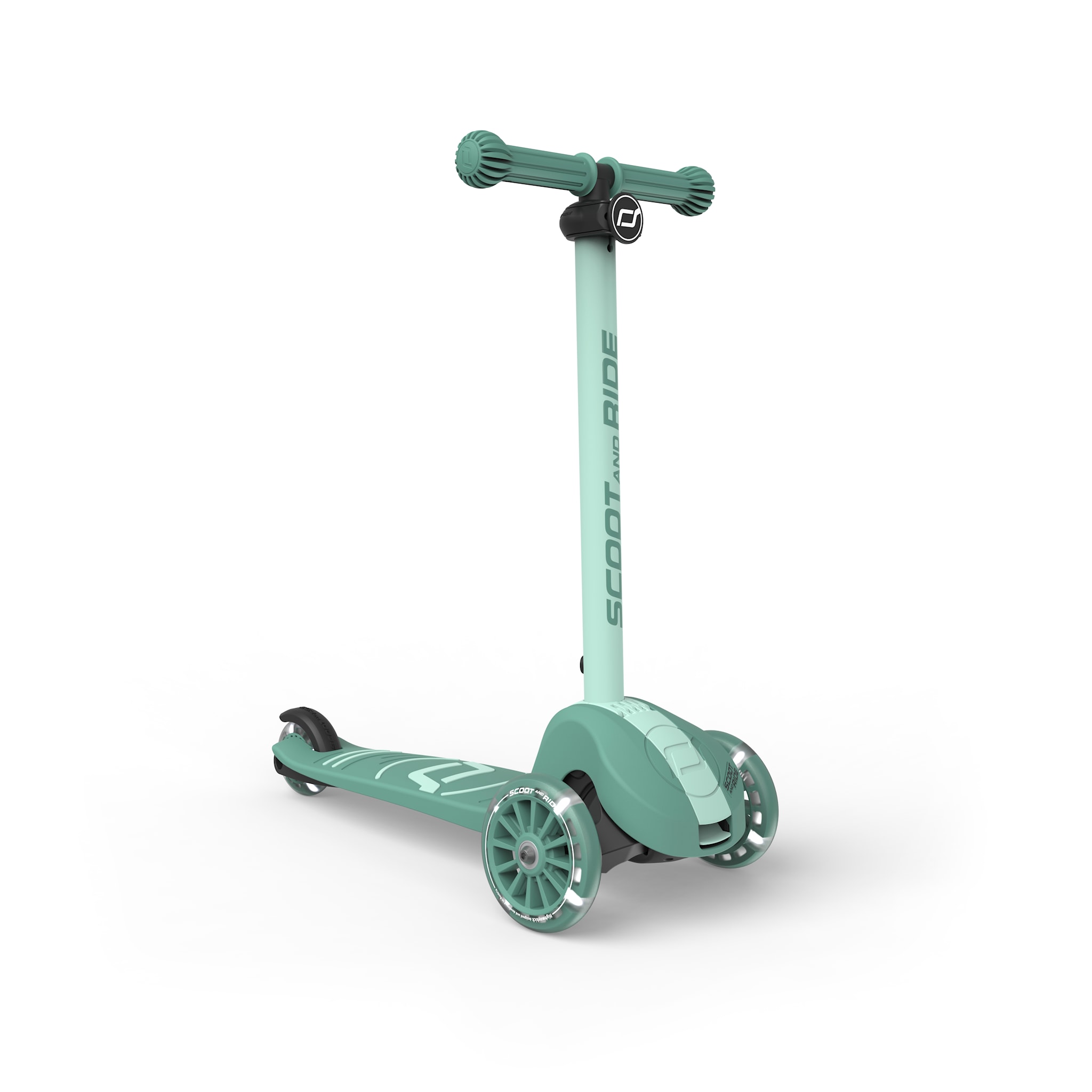 Самокат Scoot and Ride серії Highwaykick-3s з колесами що світяться сіро-зелений, 3+
